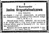 Janina Krzyształowiczowa